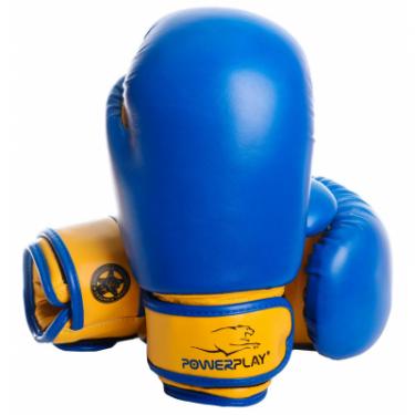 Боксерские перчатки PowerPlay 3004 JR 8oz Blue/Yellow Фото