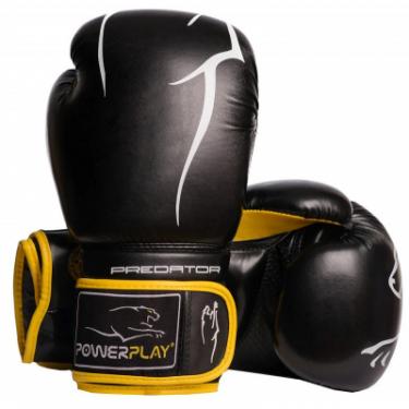 Боксерские перчатки PowerPlay 3018 14oz Black/Yellow Фото