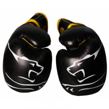 Боксерские перчатки PowerPlay 3018 14oz Black/Yellow Фото 2