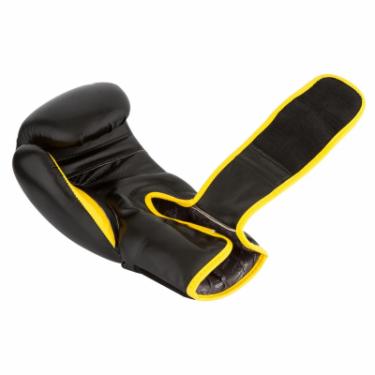 Боксерские перчатки PowerPlay 3018 14oz Black/Yellow Фото 3