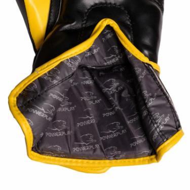 Боксерские перчатки PowerPlay 3018 14oz Black/Yellow Фото 4