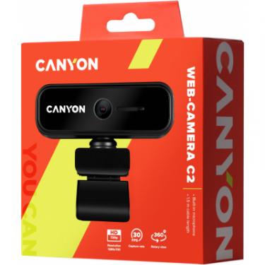 Веб-камера Canyon C2 720p HD Black Фото 2