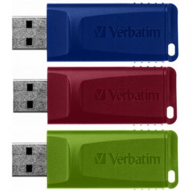 USB флеш накопитель Verbatim 3x16GB Slider Red/Blue/Green USB 2.0 Фото 1