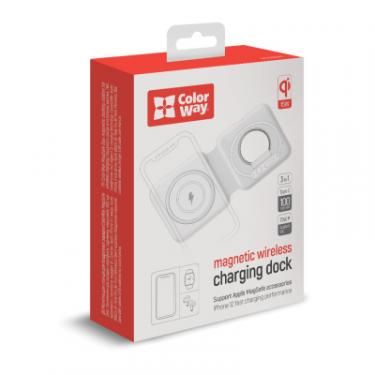 Зарядное устройство ColorWay MagSafe Duo Charger 15W for iPhone (White) Фото 2