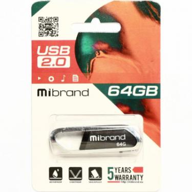 USB флеш накопитель Mibrand 64GB Aligator Black USB 2.0 Фото 1