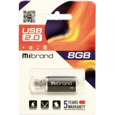 USB флеш накопитель Mibrand 8GB Cougar Black USB 2.0 Фото 1