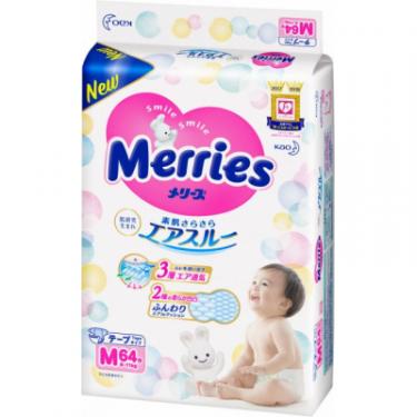 Подгузники Merries для дітей M 6-11 кг 64 шт Фото 1