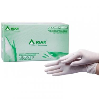 Медицинские перчатки IGAR медичні латексні оглядові M (пач - 50 пар) Фото