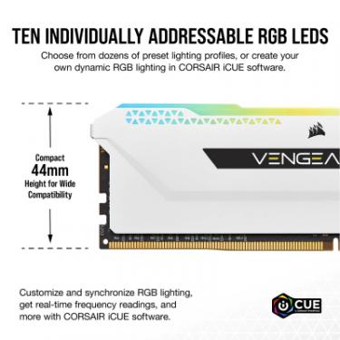 Модуль памяти для компьютера Corsair DDR4 16GB (2x8GGB) 3600 MHz Vengeance RGB Pro SL W Фото 3