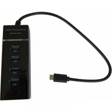 Концентратор Maiwo USB Type-C to 4х USB3.0 cable 29 cm Фото 1