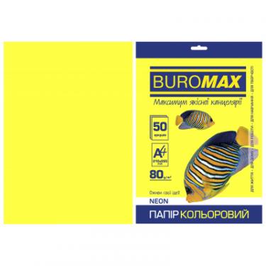 Бумага Buromax А4, 80g, NEON yellow, 50sh Фото