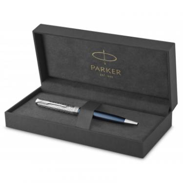 Ручка шариковая Parker SONNET 17 Metal Blue Lacquer CT BP Фото 2
