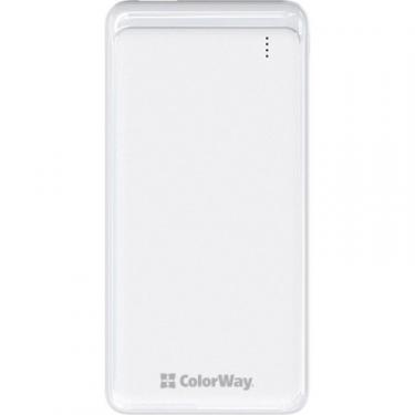 Батарея универсальная ColorWay 10 000 mAh Slim, White Фото 1