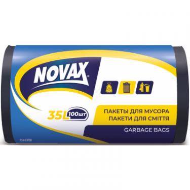 Пакеты для мусора Novax чорні 35 л 100 шт. Фото
