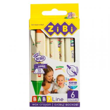 Карандаши цветные ZiBi Baby line Jumbo воскові трикутні 6 шт Фото