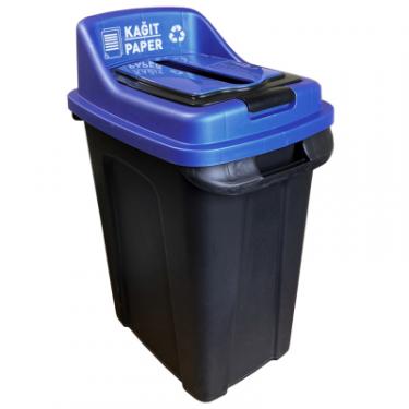 Контейнер для мусора Planet Household Re-Сycler для сортування (папір) чорний із синім 5 Фото