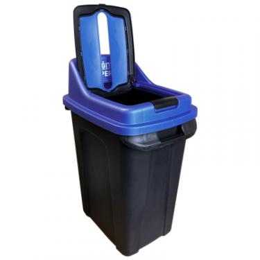 Контейнер для мусора Planet Household Re-Сycler для сортування (папір) чорний із синім 5 Фото 1