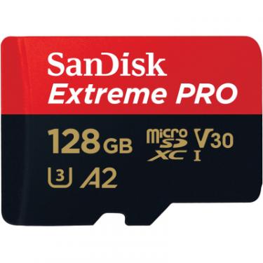 Карта памяти SanDisk 128 GB microSDXC UHS-I U3 Extreme Pro+SD Adapter Фото 1