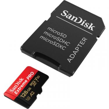 Карта памяти SanDisk 128 GB microSDXC UHS-I U3 Extreme Pro+SD Adapter Фото 3
