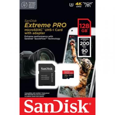 Карта памяти SanDisk 128 GB microSDXC UHS-I U3 Extreme Pro+SD Adapter Фото 4
