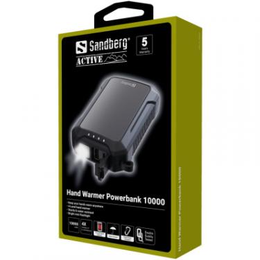 Батарея универсальная Sandberg 10000mAh, Hand Warmer, flashlight 1W, USB-C/USB-A Фото 2