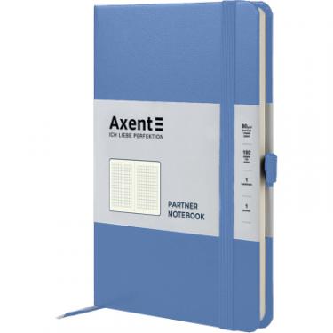 Книга записная Axent Partner, 125x195 мм, 96 аркушів, клітинка, волошко Фото 1