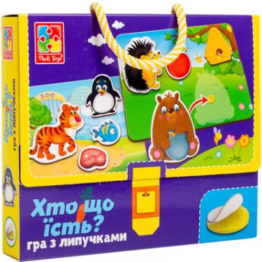 Развивающая игрушка Vladi Toys Гра з липучками Хто що їсть (укр) Фото