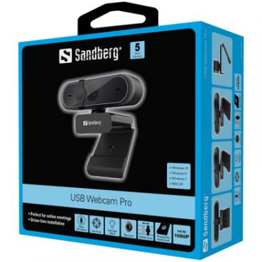 Веб-камера Sandberg Webcam Pro Autofocus Stereo Mic Black Фото 4