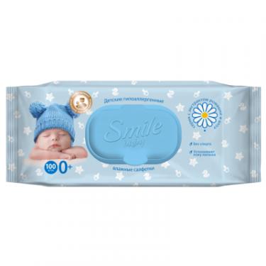 Детские влажные салфетки Smile baby з екстрактом ромашки, алое і вітамінним комплексом Фото 1