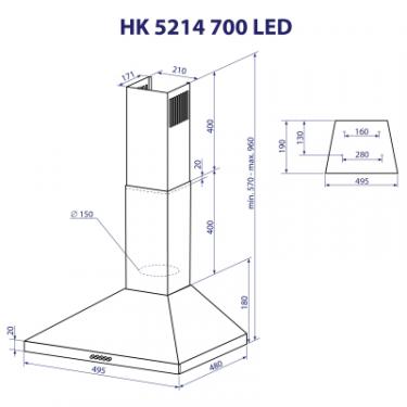 Вытяжка кухонная Minola HK 5214 WH 700 LED Фото 10