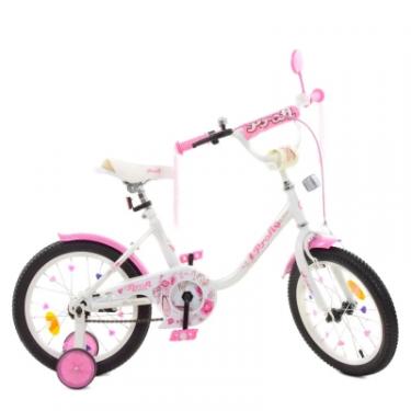Детский велосипед Prof1 18" Flower Білий з рожевим Фото