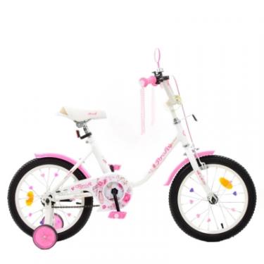 Детский велосипед Prof1 18" Flower Білий з рожевим Фото 2