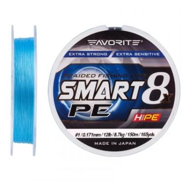 Шнур Favorite Smart PE 8x 150м 1.0/0.171mm 12lb/8.7kg Sky Blue Фото 1
