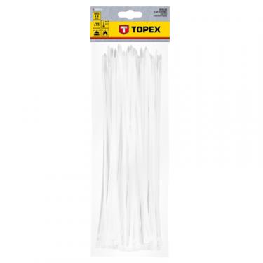 Стяжка Topex біла, 4.8х300 мм, пластик, 75 шт. Фото