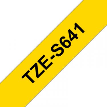 Лента для принтера этикеток UKRMARK B-S-T641P-BK/YE, сумісна з TZES641, 18мм х 8м. bla Фото 1