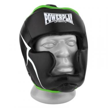 Боксерский шлем PowerPlay 3100 PU Чорно-зелений S Фото