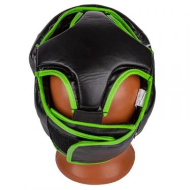 Боксерский шлем PowerPlay 3100 PU Чорно-зелений S Фото 3
