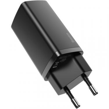 Зарядное устройство Baseus 2xUSB 65W GaN (USB-C+USB-A) black Фото 2