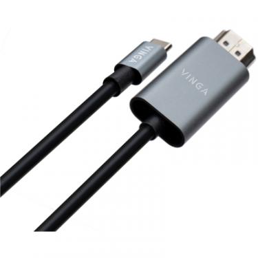 Кабель мультимедийный Vinga USB-C to HDMI 1.5m v1.4 4K30Hz Фото 1