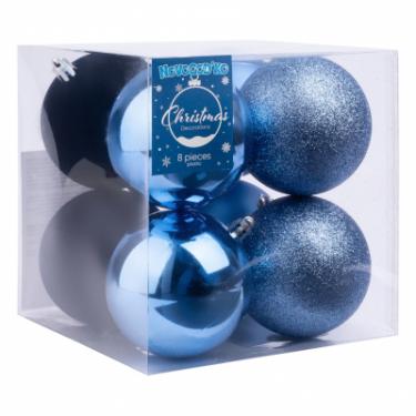 Елочная игрушка Novogod`ko 8 шт, 8 см, блакитний Фото