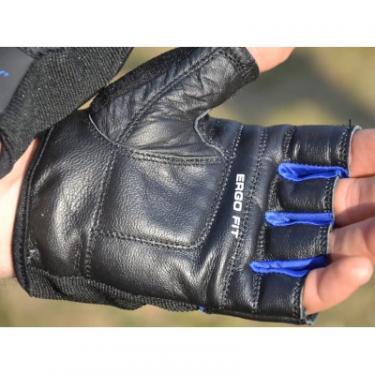 Перчатки для фитнеса PowerPlay 9058 Thunder чорно-сині S Фото 8