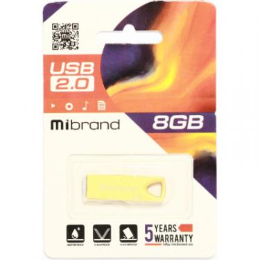USB флеш накопитель Mibrand 8GB Taipan Gold USB 2.0 Фото 1