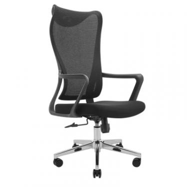 Офисное кресло Richman Етер Хром M-1 (Tilt) Сітка чорна Фото 2