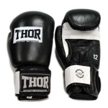 Боксерские перчатки Thor Sparring PU-шкіра 16oz Чорно-білі Фото 4