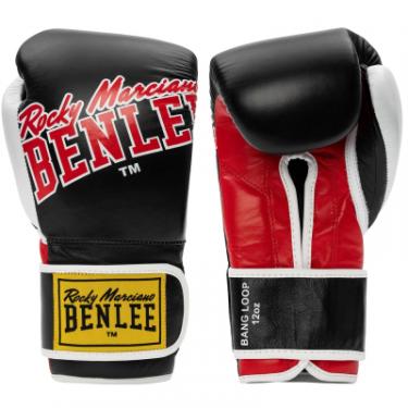 Боксерские перчатки Benlee Bang Loop Шкіра 12oz Чорно-червоні Фото 1