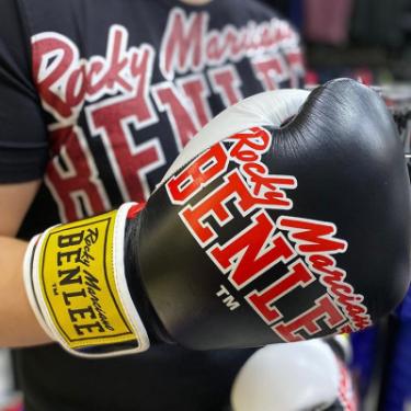 Боксерские перчатки Benlee Bang Loop Шкіра 12oz Чорно-червоні Фото 4