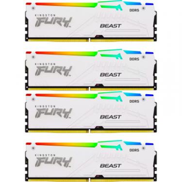 Модуль памяти для компьютера Kingston Fury (ex.HyperX) DDR5 128GB (4x32GB) 5600 MHz FURY Beast RGB White Фото