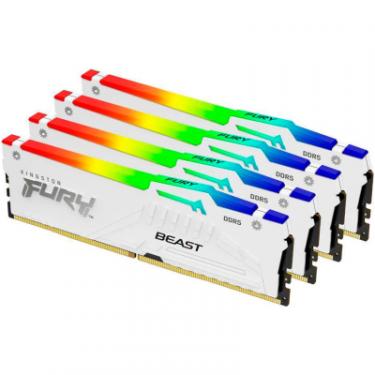 Модуль памяти для компьютера Kingston Fury (ex.HyperX) DDR5 128GB (4x32GB) 5600 MHz FURY Beast RGB White Фото 1