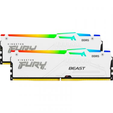 Модуль памяти для компьютера Kingston Fury (ex.HyperX) DDR5 32GB 5200 MHz FURY Beast White RGB Фото 2