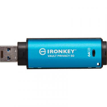 USB флеш накопитель Kingston 64GB IronKey Vault Privacy 50 Blue USB 3.2 Фото 3